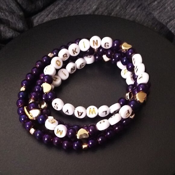 THINGS ARE ALWAYS WORKING OUT FOR ME! Law of Attraction - Purple Wrap Bracelet - Picture 6 of 7